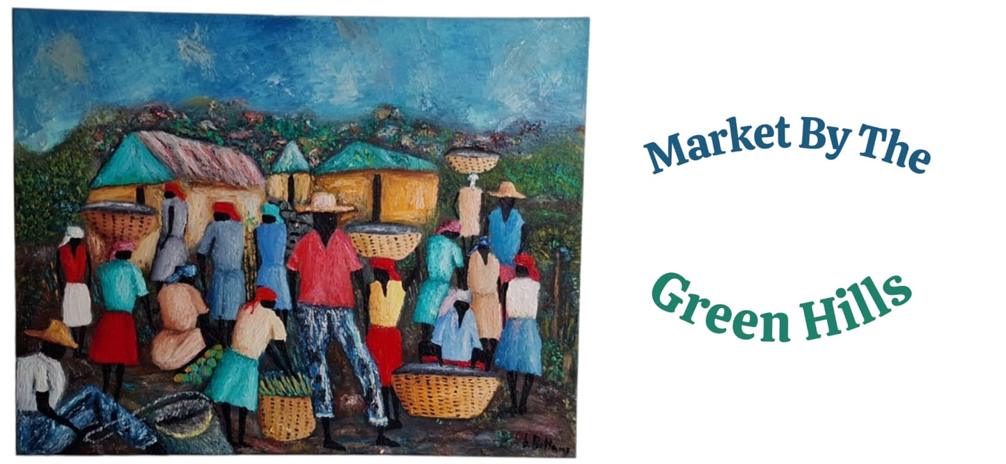 Market by thee Green Hills, Oil Painting on Canvas by Brenus Bellamy