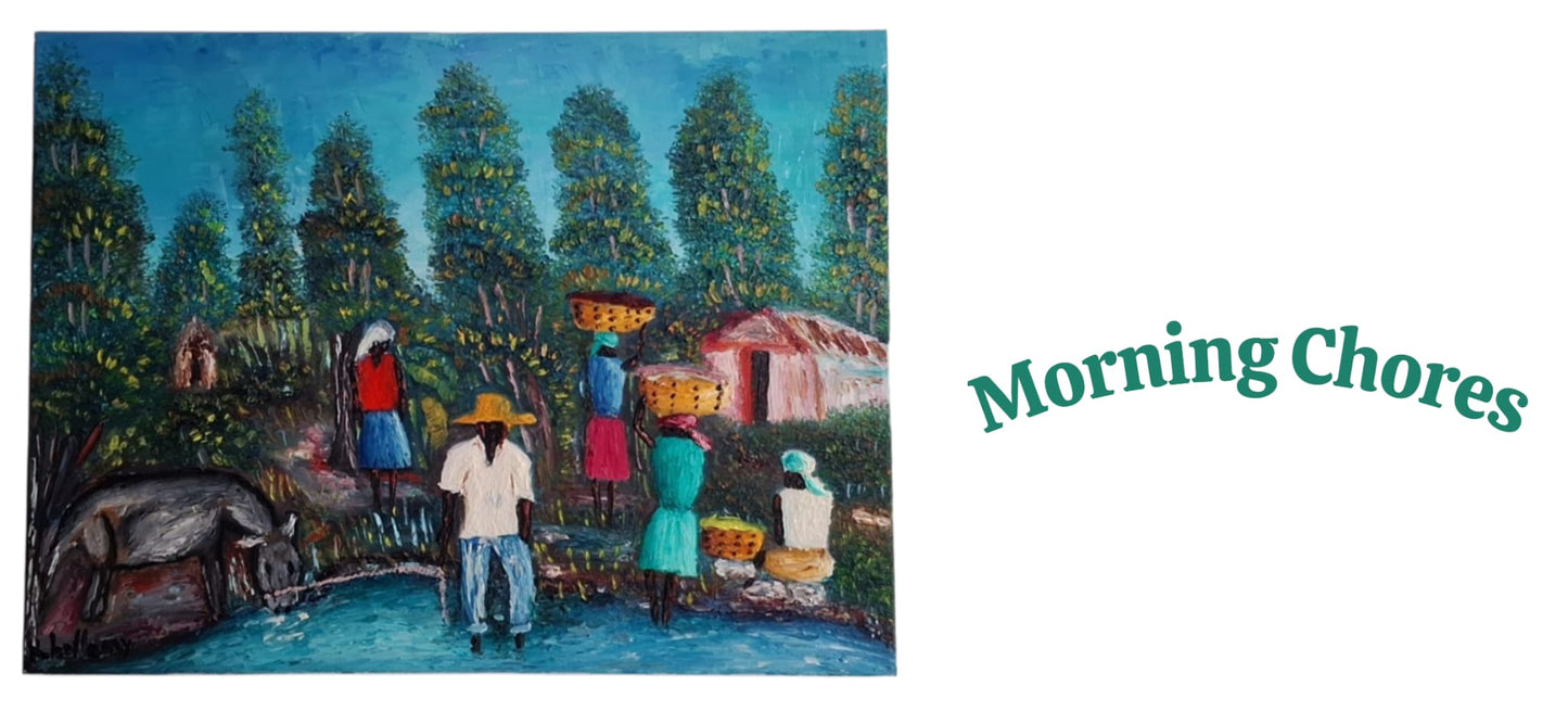 Morning Chores, Oil Painting on Canvas by Brenus Bellamy