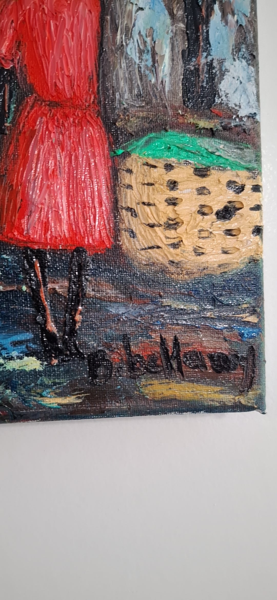 Life Beneath the Thatched Roofs, Oil Painting on Canvas by Brenus Bellamy