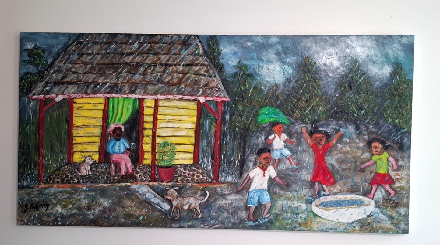 The Yard of Life, Original Oil Painting on Canvas by Brenus Bellamy