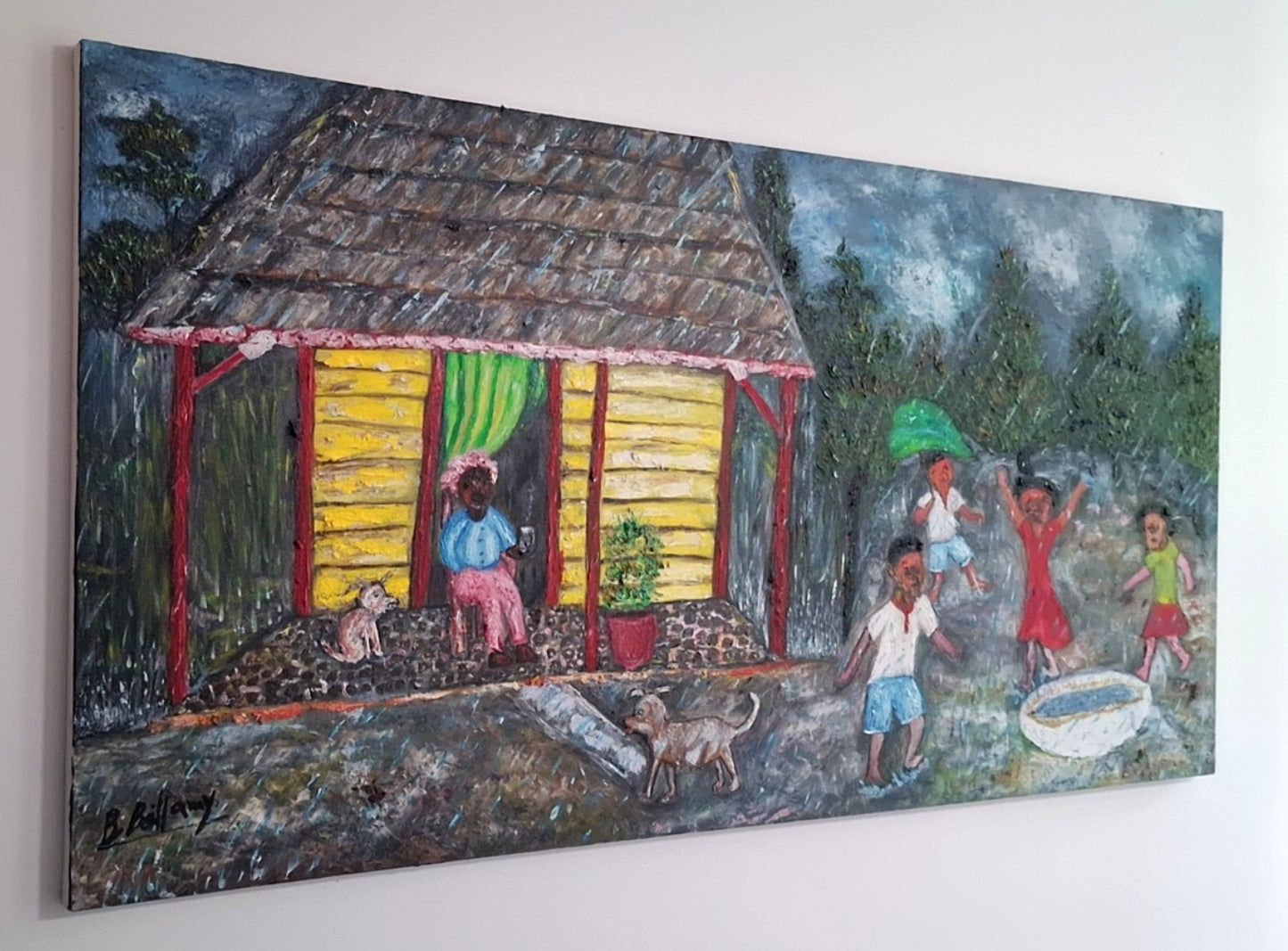 The Yard of Life, Original Oil Painting on Canvas by Brenus Bellamy