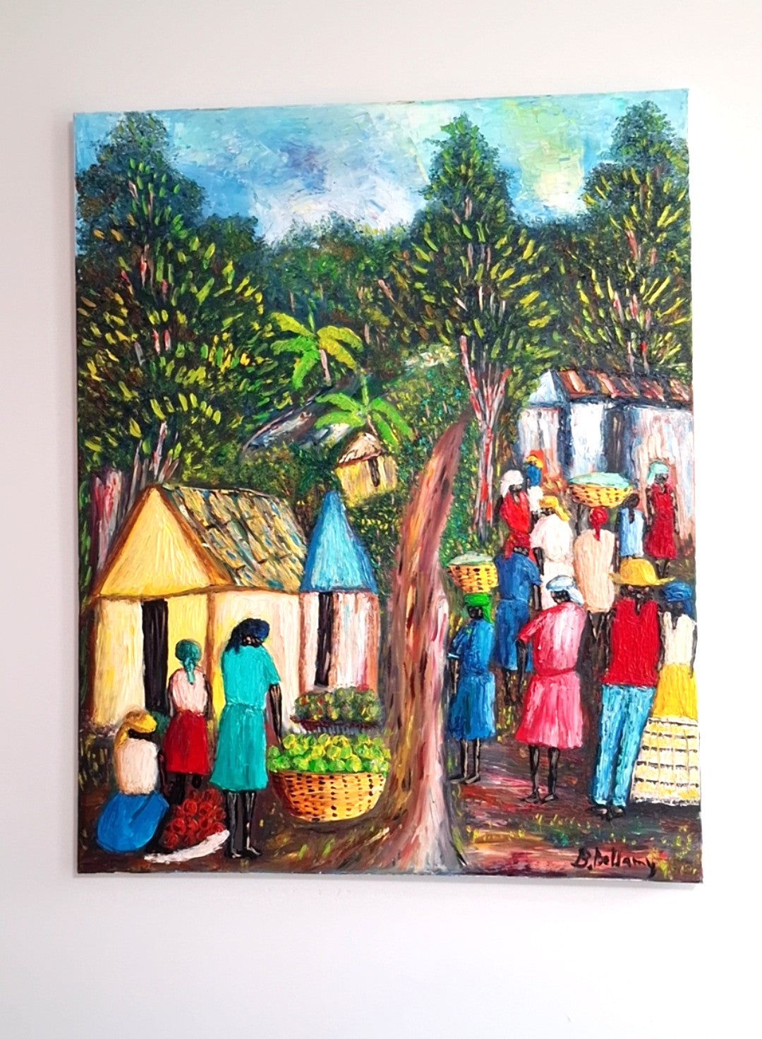 The Village Breathes, Oil Painting on Canvas by Brenus Bellamy