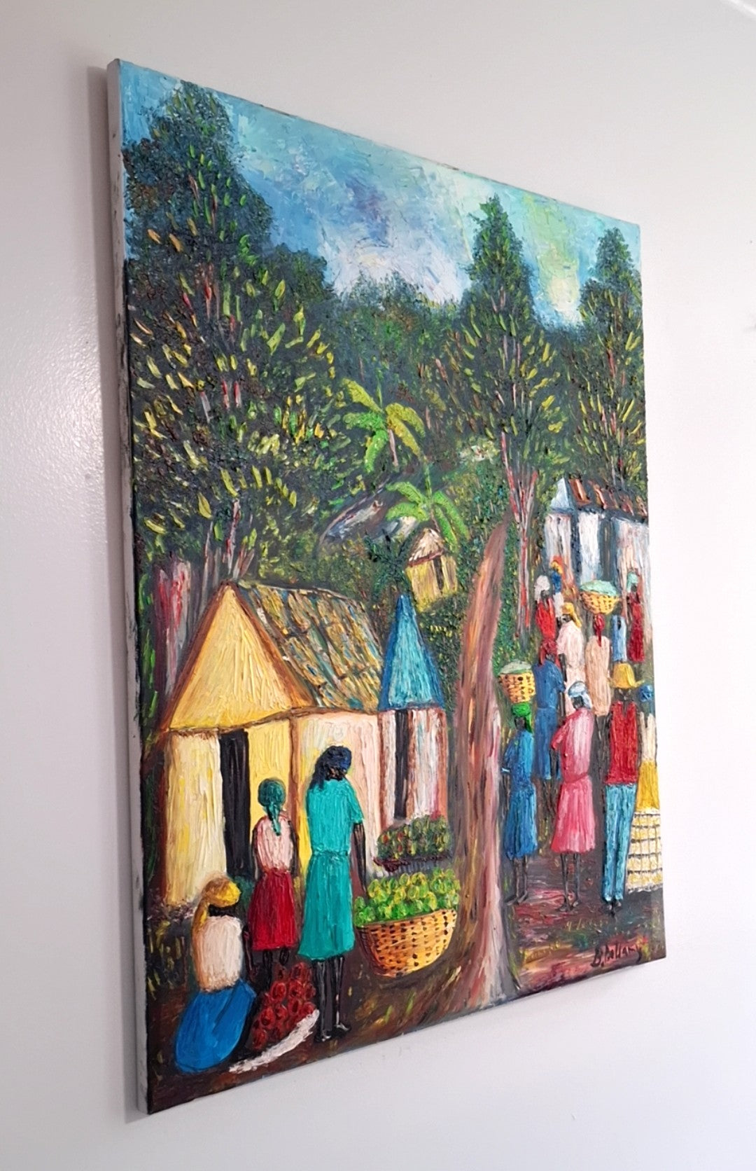 The Village Breathes, Oil Painting on Canvas by Brenus Bellamy