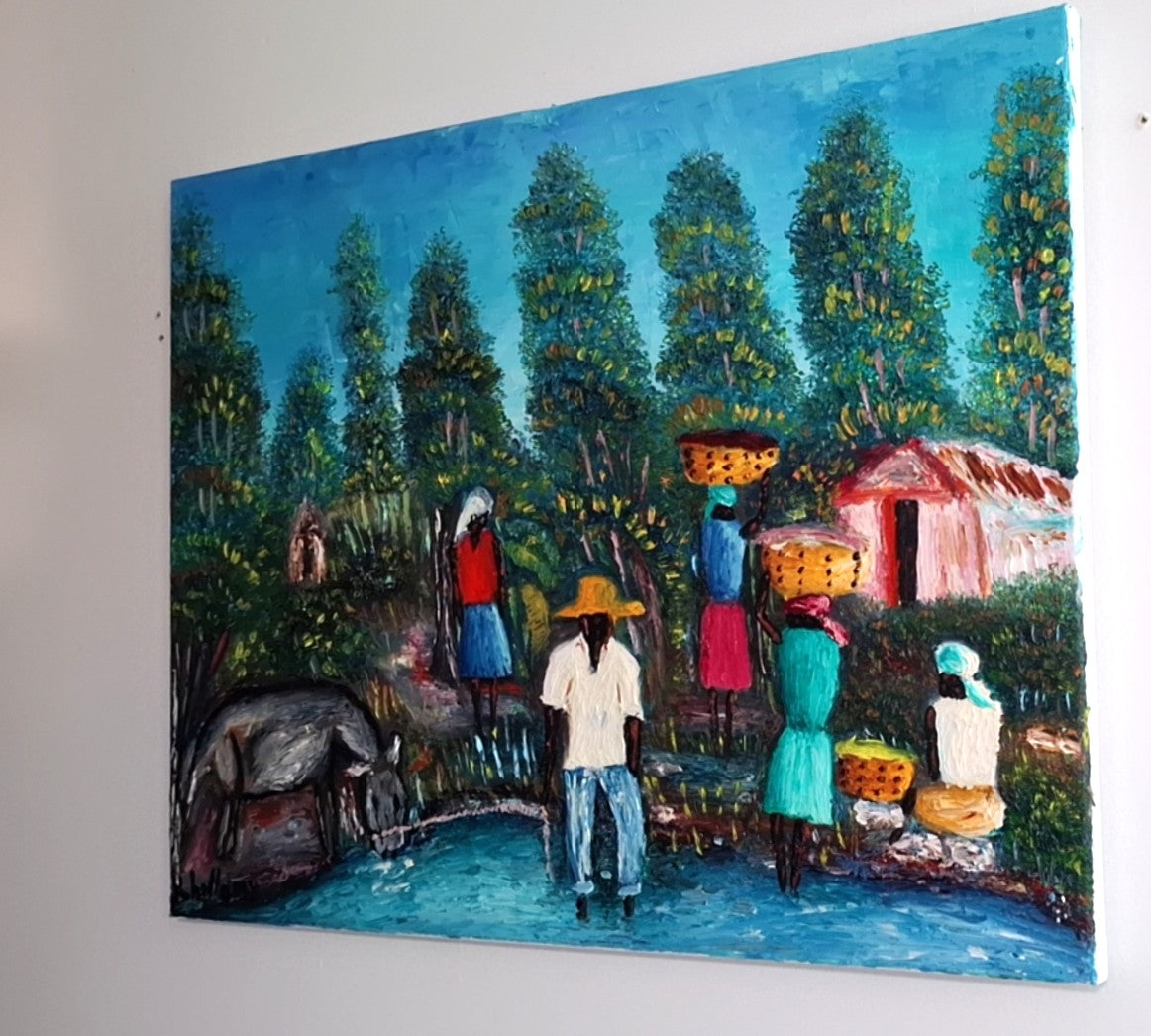 Morning Chores, Oil Painting on Canvas by Brenus Bellamy