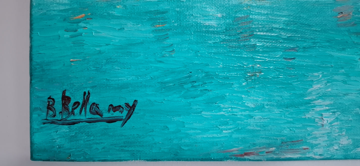 Village of Quiet Tides, Oil Painting on Canvas by Brenus Bellamy