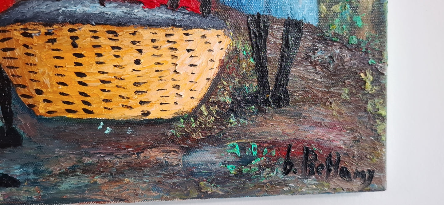 Market by thee Green Hills, Oil Painting on Canvas by Brenus Bellamy