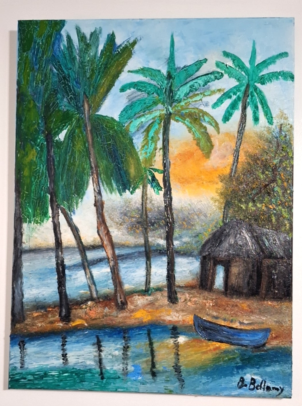 Sunset Sanctuary, Original Oil Painting on Canvas by Brenus Bellamy