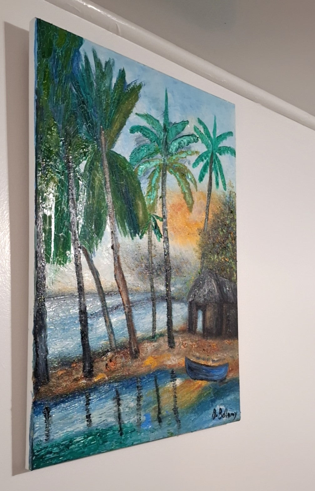 Sunset Sanctuary, Original Oil Painting on Canvas by Brenus Bellamy