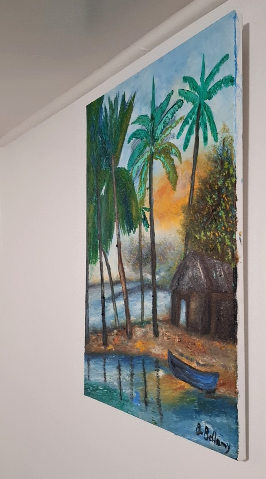 Sunset Sanctuary, Original Oil Painting on Canvas by Brenus Bellamy
