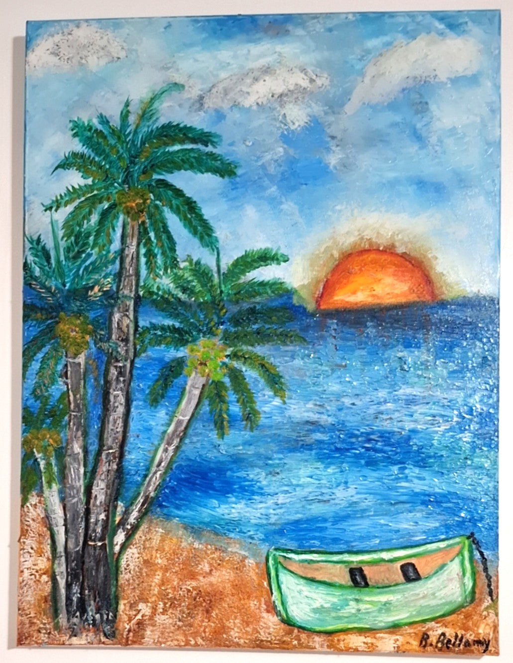 Caribbean Reverie, Original Oil Painting on Canvas by Brenus Bellamy