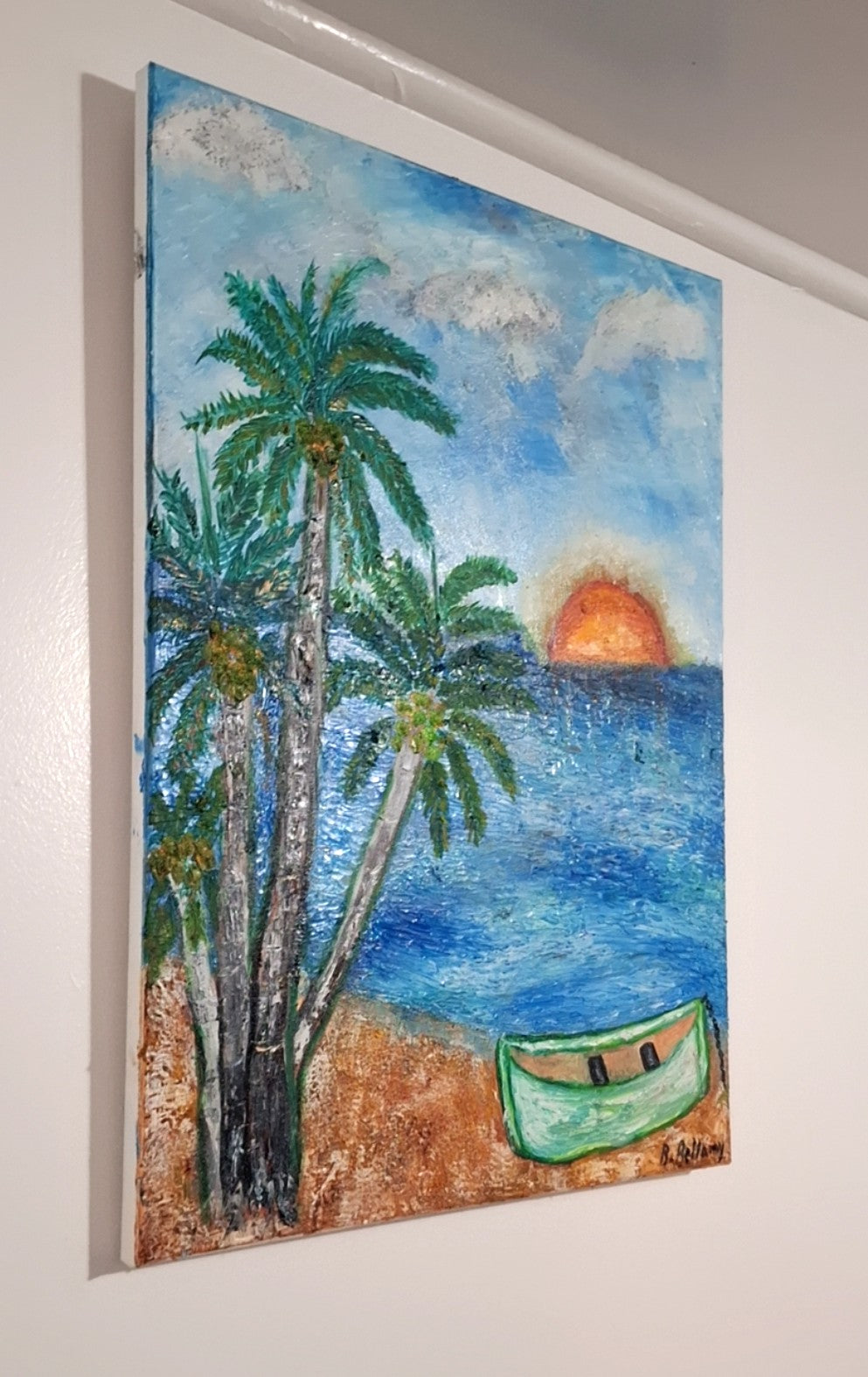 Caribbean Reverie, Original Oil Painting on Canvas by Brenus Bellamy