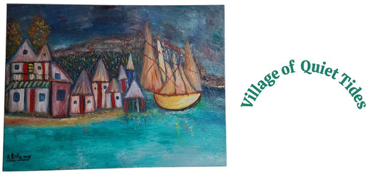 Village of Quiet Tides, Oil Painting on Canvas by Brenus Bellamy