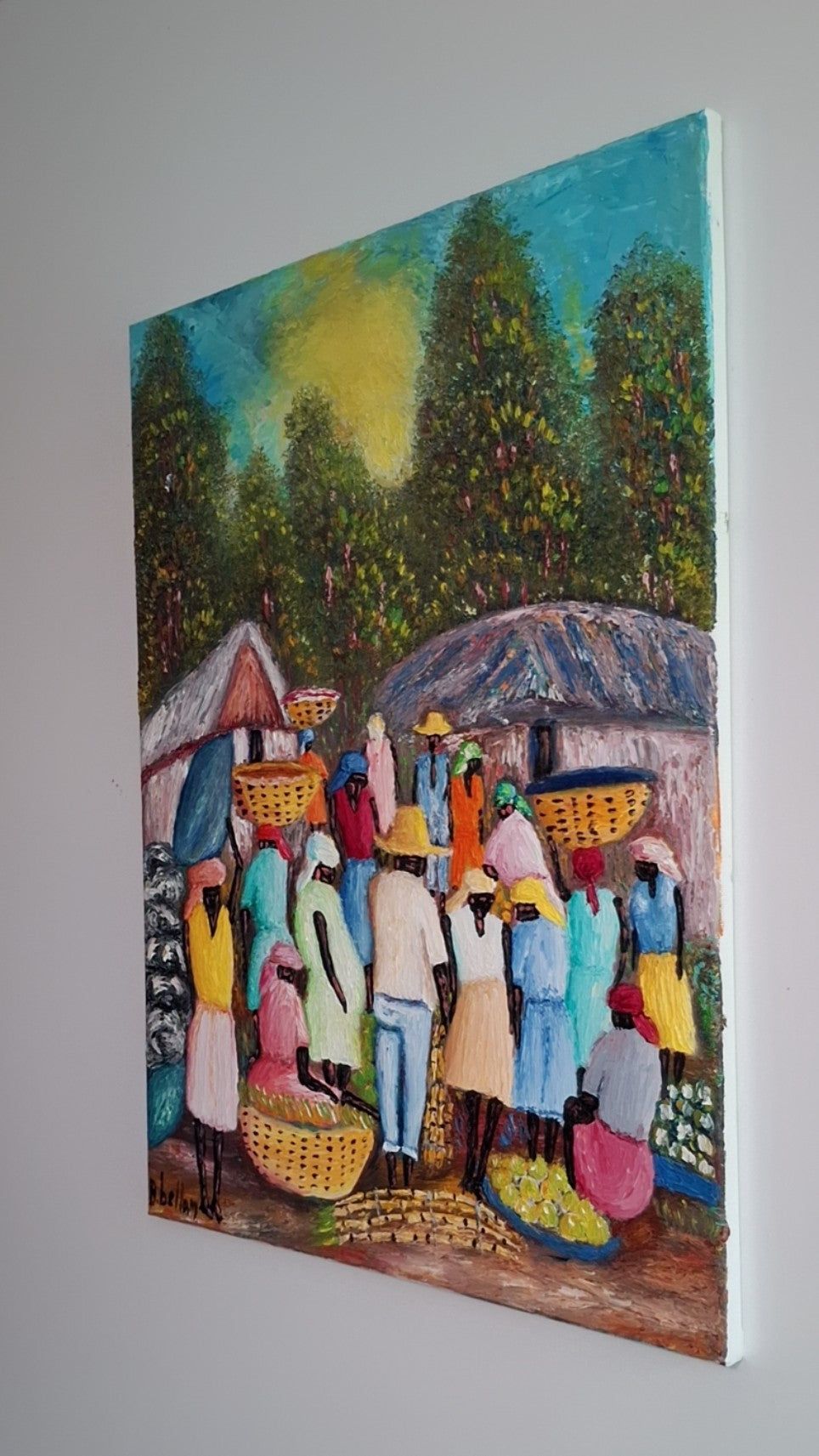 Market in Bloom, Oil Painting on Canvas by Brenus Bellamy
