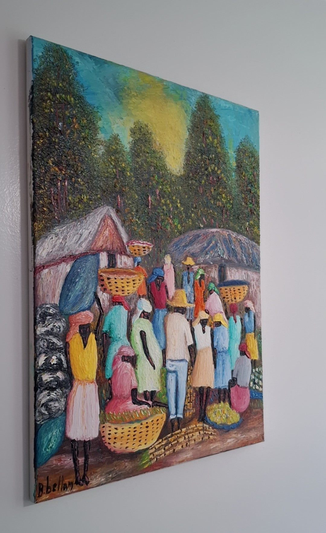 Market in Bloom, Oil Painting on Canvas by Brenus Bellamy