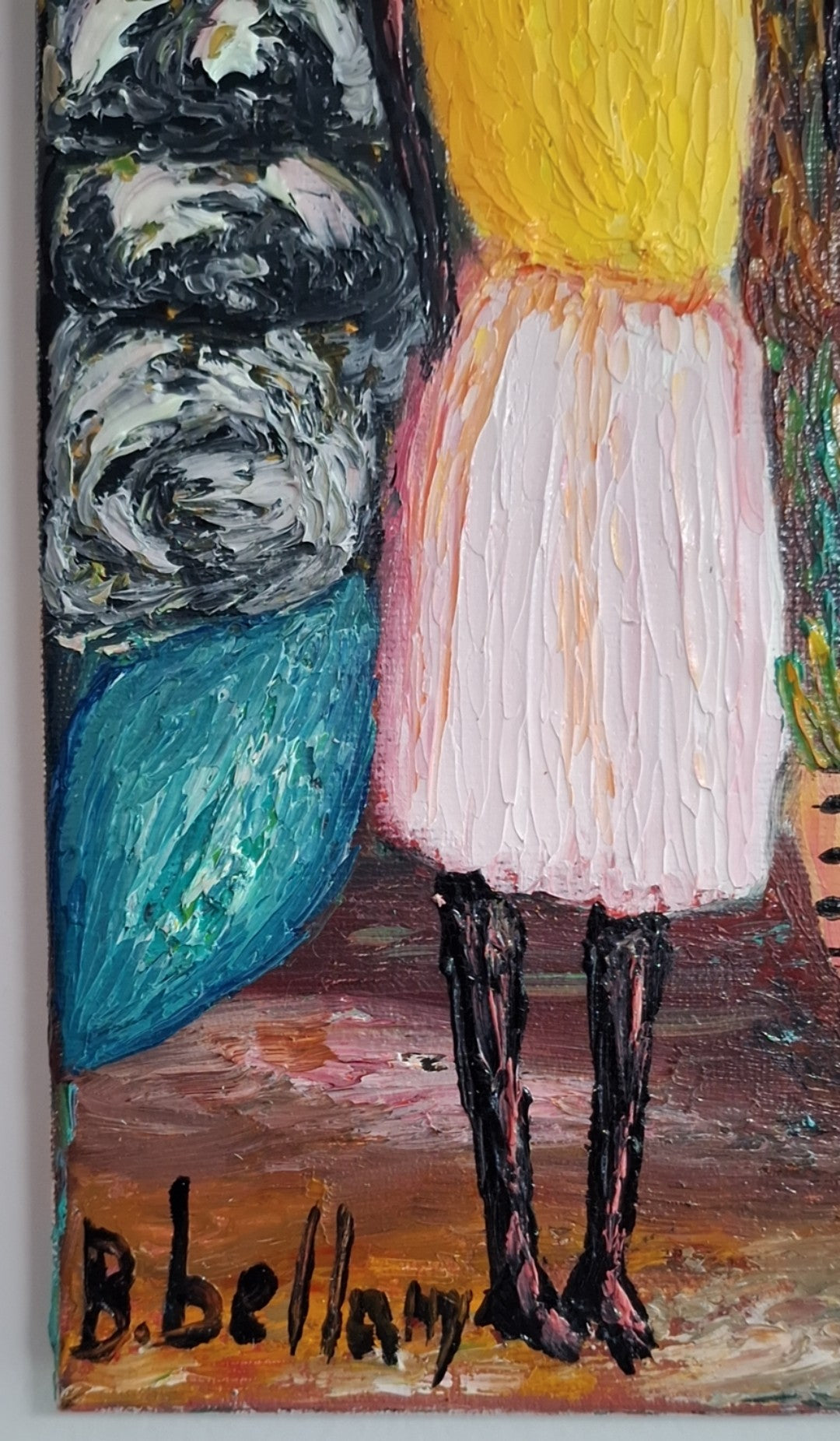 Market in Bloom, Oil Painting on Canvas by Brenus Bellamy
